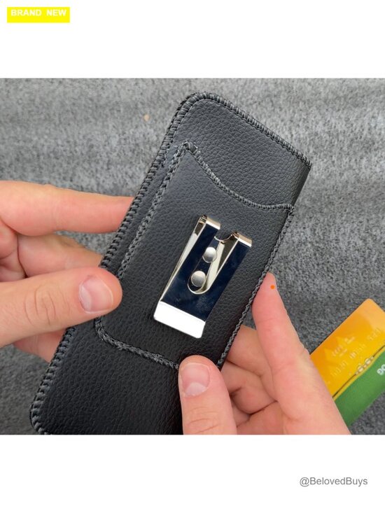 PU Leather Eyeglass Case with Metal Belt Clip & Card Pocket, Felt Lining main image 7